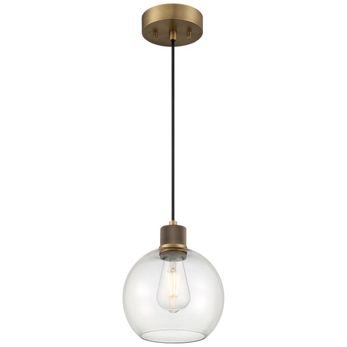 Port Nine Burgundy LED Pendant in Antique Brushed Brass (18|63142LEDDLP-ABB/CLR)