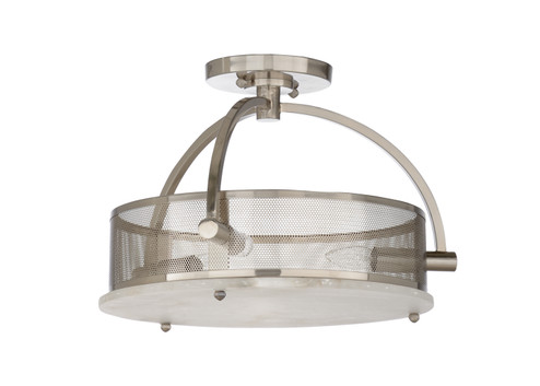 Wildwood (General) Three Light Ceiling Mount in Natural White/Brushed Nickel (460|67233)