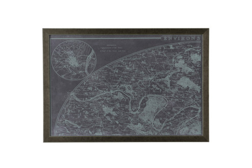Chelsea House (General) Map Of Paris Grid (S4) in Patina Frame (460|386726)