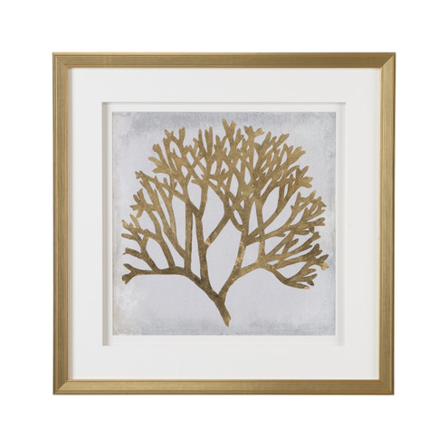 Chelsea House (General) Gold Leaf Coral Ii in Giclee Print - Gold Frame - Double Mat (460|386684)