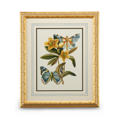 Chelsea House (General) Butterfly Oasis Iii in Gold Leafed Frame With French Mat (460|386097)