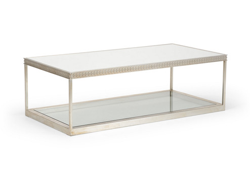 Shayla Copas Cocktail Table in Clear/Beveled/Plain/Antique Silver Leaf (460|384989)