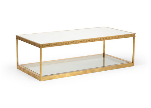 Shayla Copas Cocktail Table in Clear/Beveled/Plain/Metallic Satin Gold (460|384988)