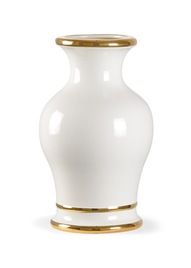 Shayla Copas Vase in White/Gold (460|384985)