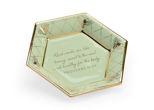 Shayla Copas Verse Plate in Light Green Glaze/Metallic Gold (460|384943)