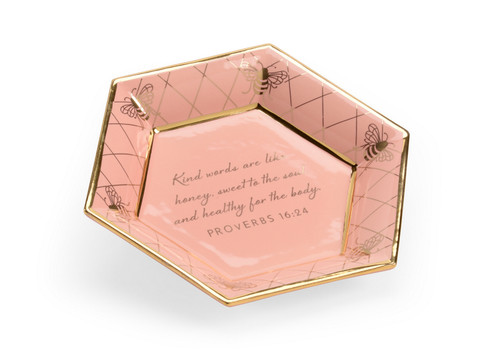 Shayla Copas Verse Plate in Coral Glaze/Metallic Gold (460|384941)