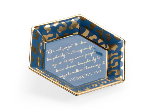 Shayla Copas Verse Plate in Blue Glaze/Metallic Gold (460|384935)