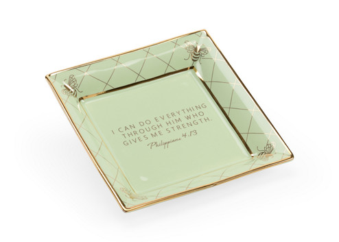 Shayla Copas Verse Plate in Light Green Glaze/Metallic Gold (460|384933)