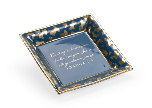 Shayla Copas Verse Plate in Blue Glaze/Metallic Gold (460|384925)