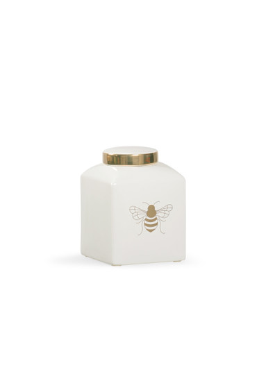 Shayla Copas Jar in White Glaze/Metallic Gold (460|384914)