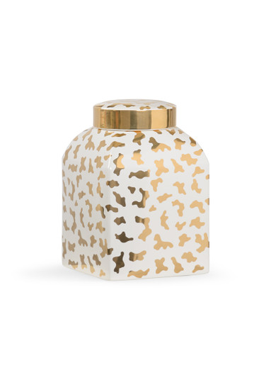 Shayla Copas Jar in White Glaze/Metallic Gold (460|384902)