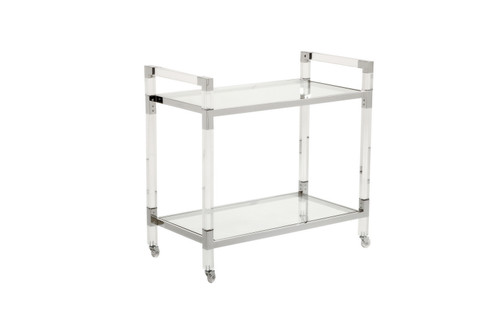 Chelsea House (General) Bar Cart in Clear/Beveled/Nickel (460|384791)