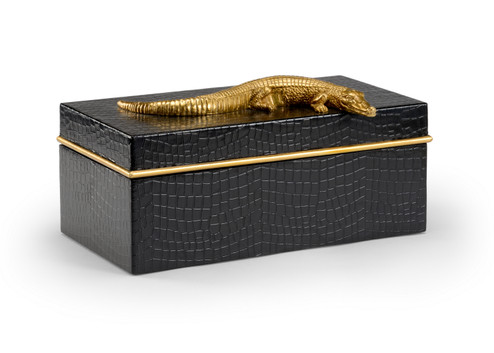 Chelsea House (General) Box in Black/Leatherette/Antique Gold (460|384461)