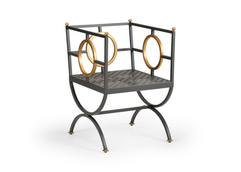 Douglas Freeman Chair in Steel/Antique Gold (460|384424)