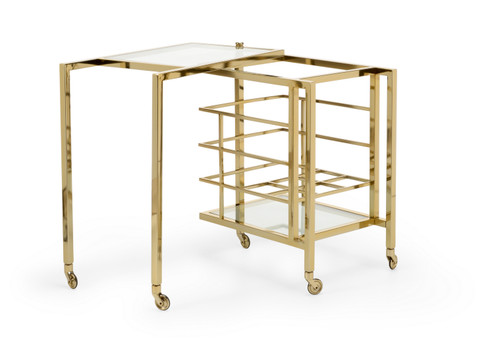 Chelsea House (General) Bar Cart in Polished Brass/Clear (460|384105)