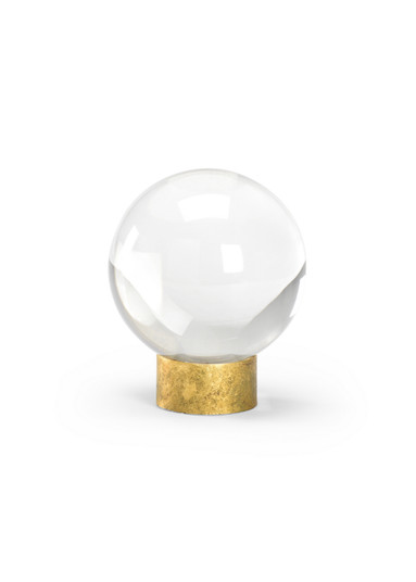 Claire Bell Crystal Ball On Stand in Clear/Antique Gold (460|383797)