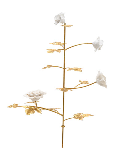 Chelsea House (General) Stem in White/Antique Gold Leaf (460|383089)