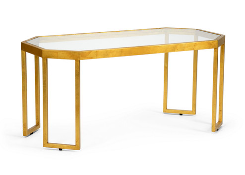 Chelsea House (General) Cocktail Table in Gold Leaf/Clear/Plain (460|382746)