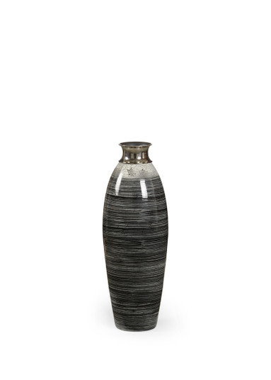 Wildwood (General) Vase in Crackled Black/Cream/Gray/Polished Nickel (460|302025)