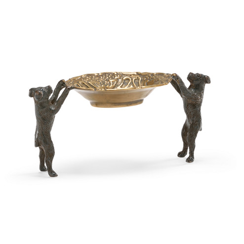 Wildwood Dogs Bearing Dish in Gold/Black (460|300610)