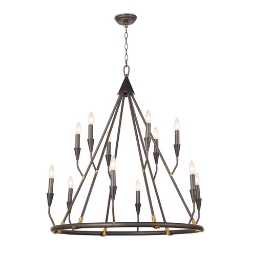 Sierra 12 Light Chandelier in Blackened Steel (400|16-1212)