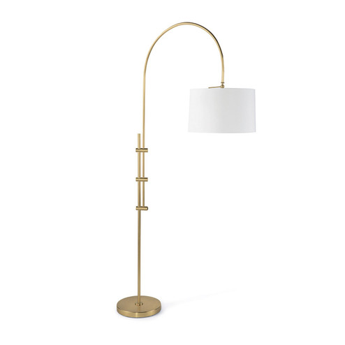 Arc One Light Floor Lamp in Natural Brass (400|14-1004NB)