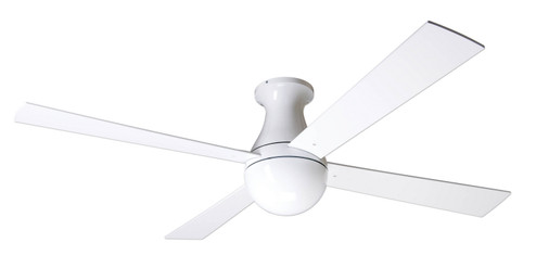 Ball Flush 42''Ceiling Fan in Gloss White (201|BAL-FM-GW-42-WH-NL-001)