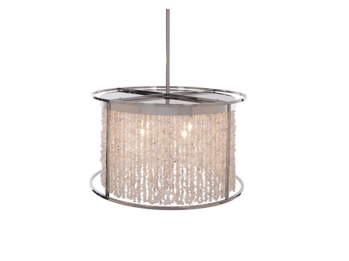 Soho Four Light Chandelier in Polished Nickel Silver Finish With Moon Rock Gem Nuggets (192|HF9003-SLV)
