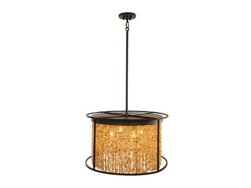 Soho Four Light Chandelier in Dark Bronze / Citrine Stones (192|HF9003-DBZ)