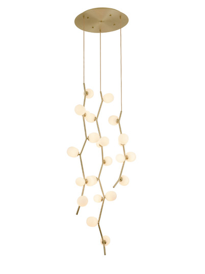 Hampton LED Pendant in Brushed Brass With White Glass (192|HF4824-WHT)