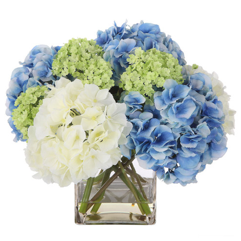 Providence Hydrangea Artificial Flower in Faux Water (52|60200)