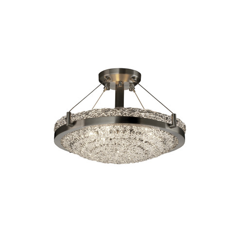 Veneto Luce Three Light Semi-Flush Mount in Dark Bronze (102|GLA-9681-35-LACE-DBRZ)