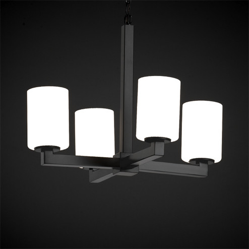 Fusion Four Light Chandelier in Matte Black (102|FSN-8829-10-RBON-MBLK)