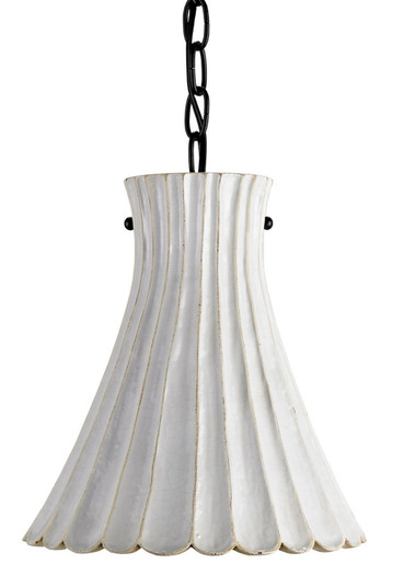 Jazz White Pendant One Light Pendant in Satin Black/White Crackle (142|9901)