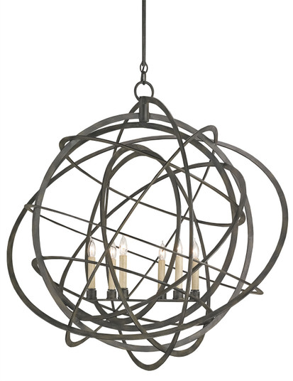 Genesis Six Light Chandelier in Black Iron (142|9488)