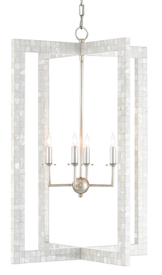 Arietta Collection Four Light Chandelier in Mother of Pearl/Contemporary Silver Leaf (142|9000-0575)