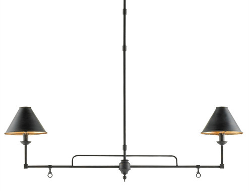 Prosperity Two Light Chandelier in French Black/Contemporary Gold Leaf Interior (142|9000-0114)