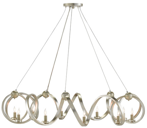 Ringmaster Collection Ten Light Chandelier in Contemporary Silver Leaf (142|9000-0059)
