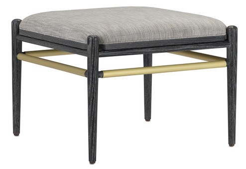 Visby Ottoman in Cerused Black/Brushed Brass (142|7000-0292)