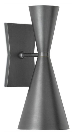 Gino Black Wall Sconce Two Light Wall Sconce in Dark Gray/White Interior (142|5000-0044)