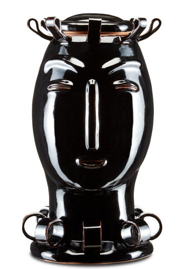 Amara Black Decorative Jar Decorative Jar in Reactive Brown (142|1200-0479)