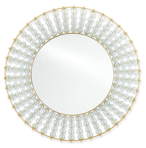 Calais Round Mirror Mirror in Gold Leaf/Mirror (142|1000-0034)