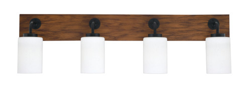 Oxbridge Four Light Bathroom Lighting in Matte Black & Painted Wood-look (200|1774-MBWG-310)