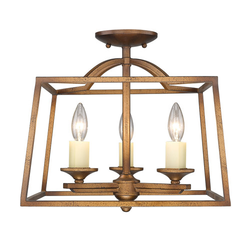 Athena Three Light Semi-Flush Mount in Grecian Gold (62|3072-SF GG)