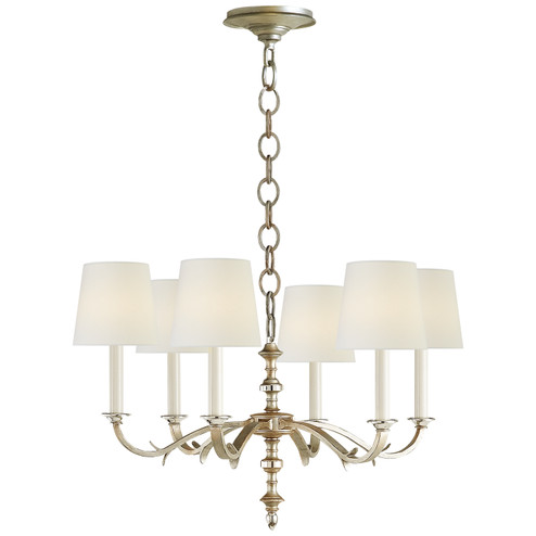 Channing Six Light Chandelier in Burnished Silver Leaf (268|TOB 5119BSL-L)