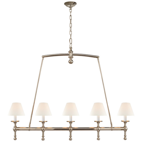 Classic Five Light Linear Chandelier in Polished Nickel (268|SL 5811PN-L)