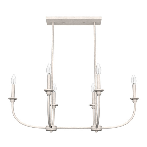 Southcrest Six Light Linear Chandelier in Distressed White (47|19645)