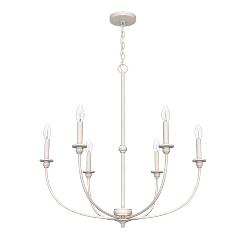 Southcrest Six Light Chandelier in Distressed White (47|19635)