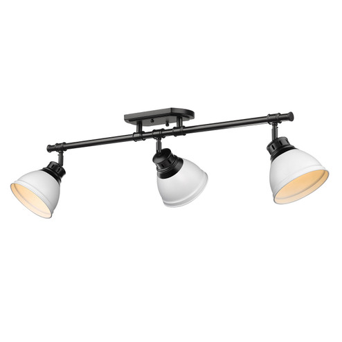 Duncan Three Light Semi-Flush Mount in Matte Black (62|3602-3SF BLK-WHT)