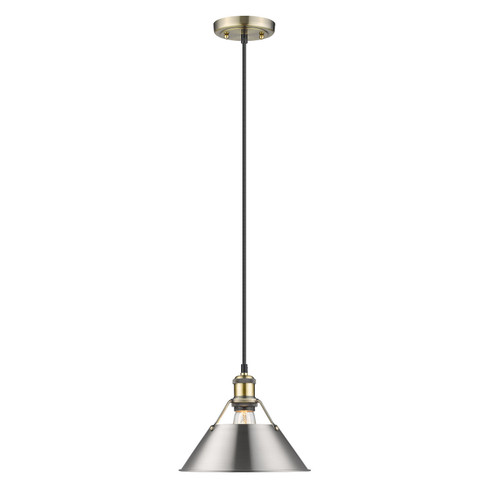 Orwell AB One Light Pendant in Aged Brass (62|3306-M AB-PW)